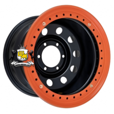 Off-Road Wheels 8x15/6x139,7 ET-19 D110 Тойота Ниссан с бедлоком (оранжевый) черный